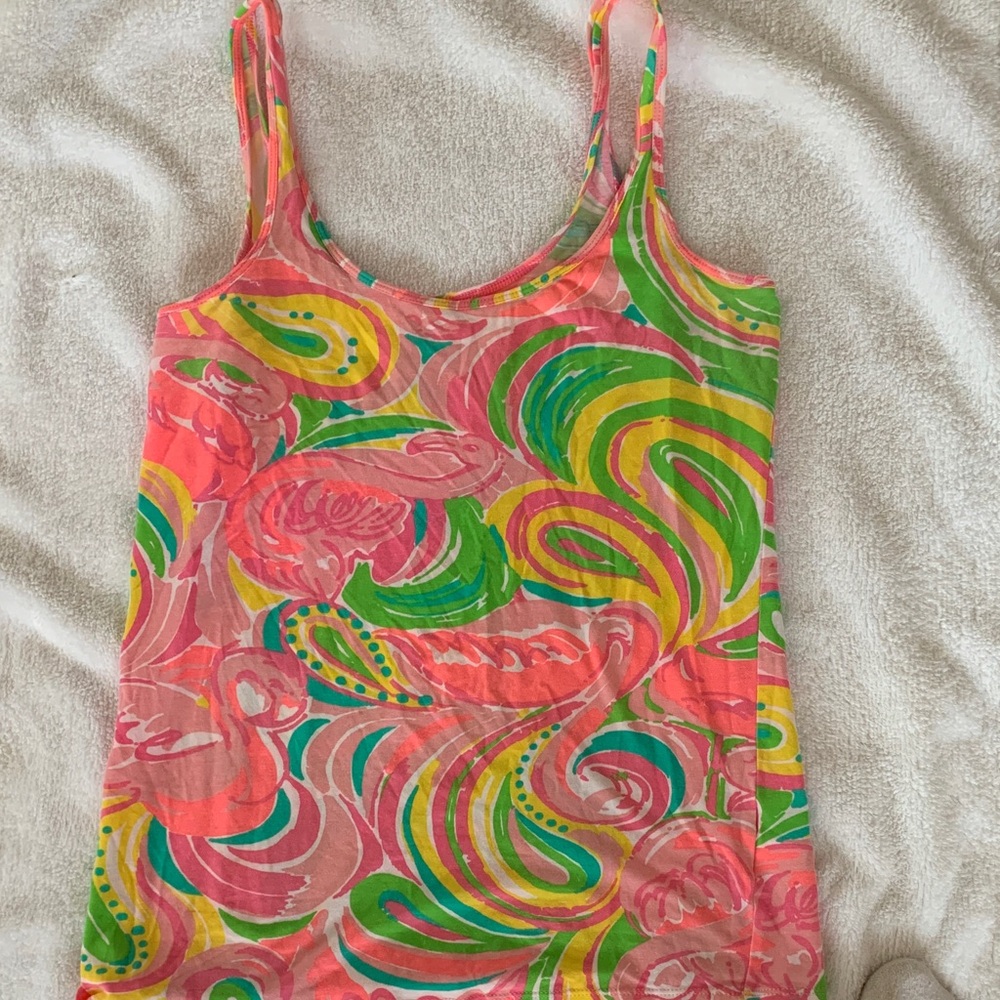 Lilly Pulitzer Pink and Green Tank Top